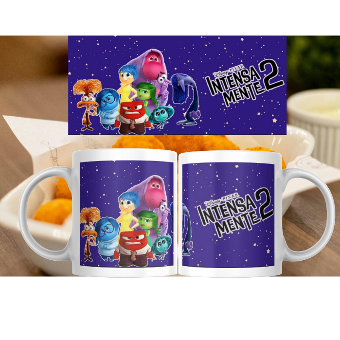 Caneca "Divertidamente 2 Emoções" Alça e interior colorida"