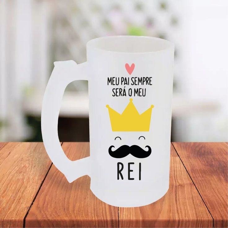 Caneca Chopp Vidro Jateado Pai Personalizado 475ml