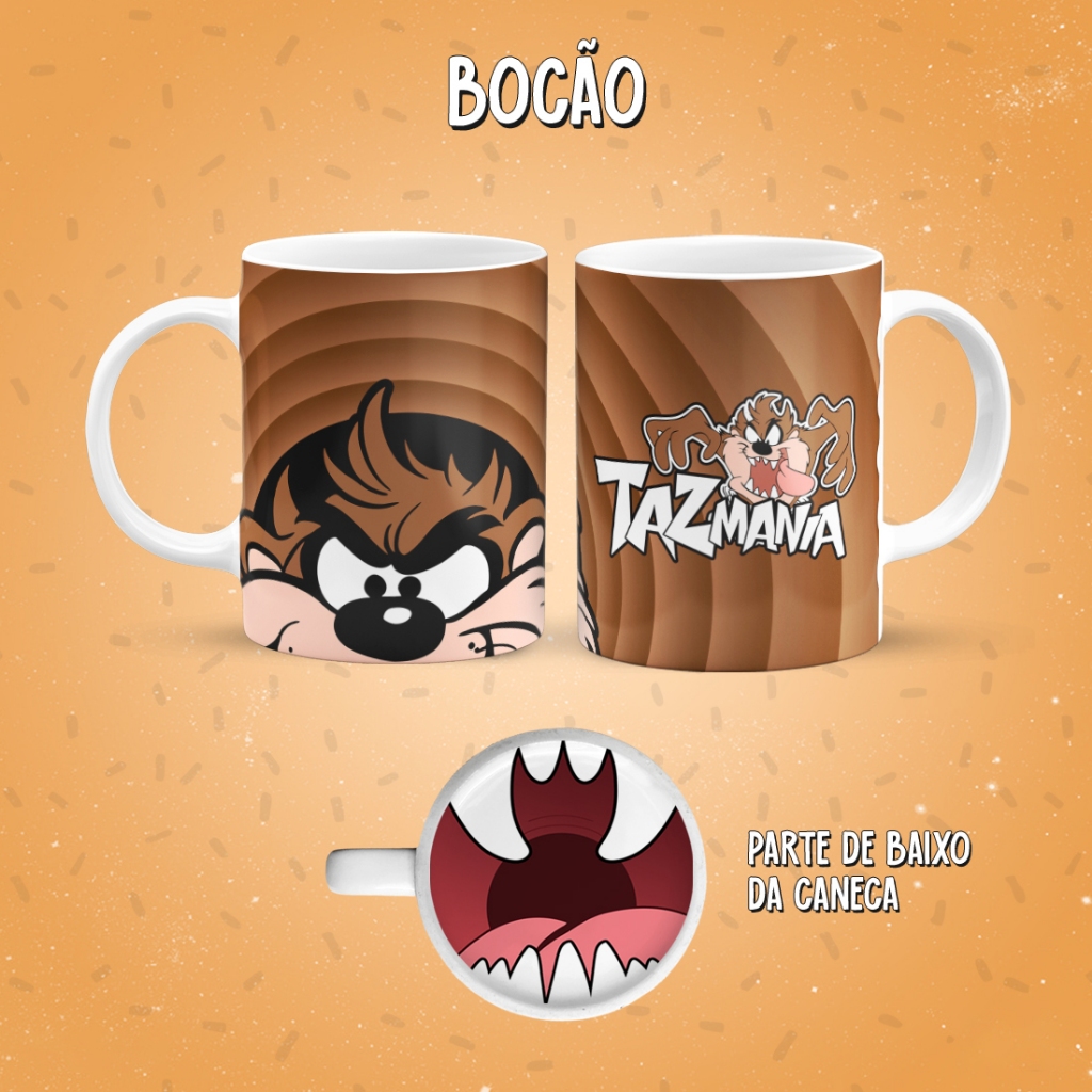 Caneca Taz Versão bocão e branca 300ml