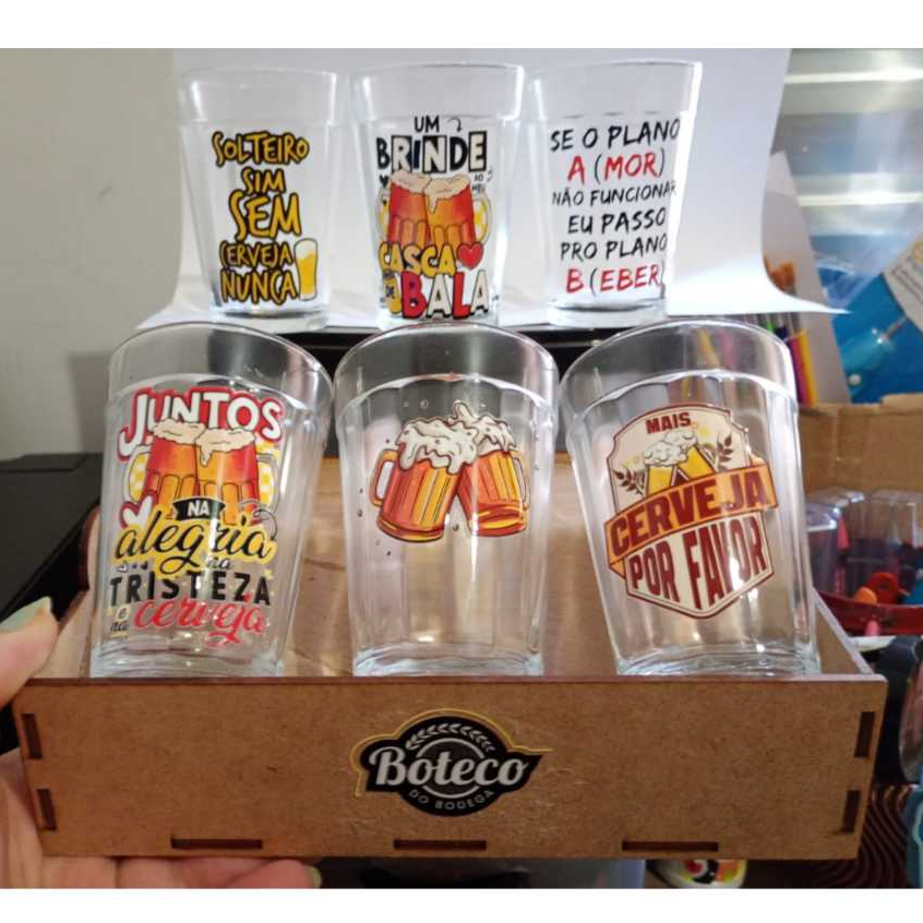 Kit 6 Copos Americano Nadir Frases Engraçadas, Harry Potter.. 190ml